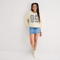 Arizona Juniors Womens Crew Neck Long Sleeve Pullover Sweater