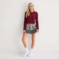 Arizona Juniors Womens Crew Neck Long Sleeve Cable Knit Pullover Sweater