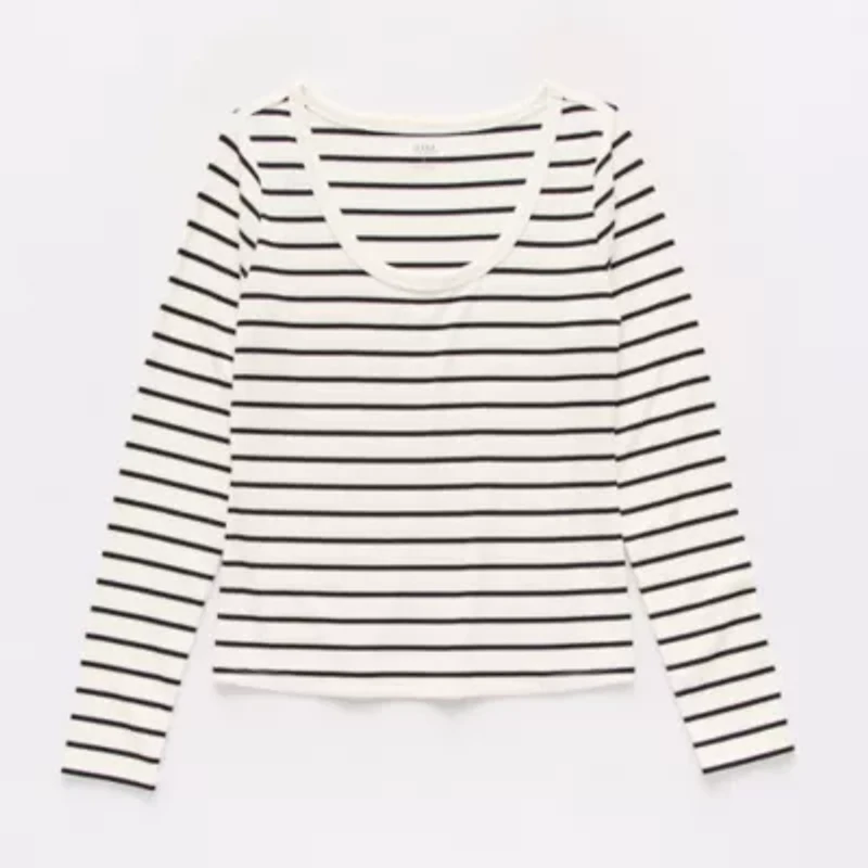 a.n.a Womens Round Neck Long Sleeve T-Shirt