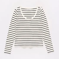 a.n.a Womens Round Neck Long Sleeve T-Shirt