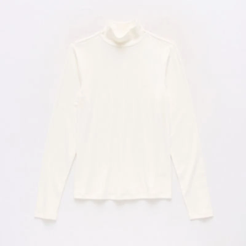 a.n.a Womens Mock Neck Long Sleeve T-Shirt