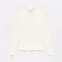 a.n.a Womens Mock Neck Long Sleeve T-Shirt