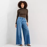 a.n.a Womens Mock Neck Long Sleeve T-Shirt