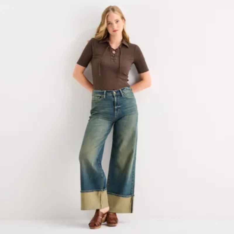 a.n.a Womens Elbow Sleeve T-Shirt