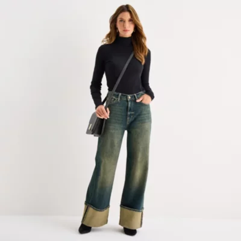 a.n.a Womens Highest Rise Wide Leg Jean