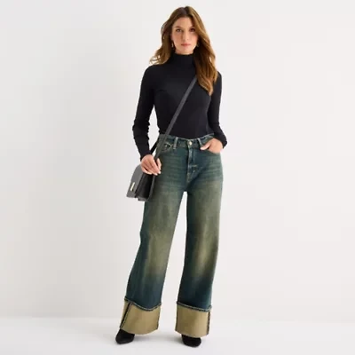 a.n.a Womens Highest Rise Wide Leg Jean
