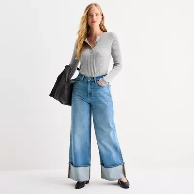 a.n.a Womens Highest Rise Wide Leg Jean