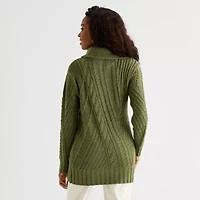 St. John's Bay Womens Mock Neck Long Sleeve Pullover Sweater