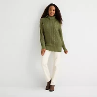 St. John's Bay Womens Mock Neck Long Sleeve Pullover Sweater