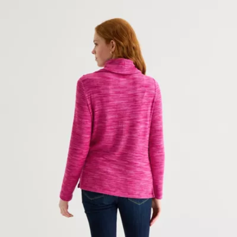 St. John's Bay Womens Cowl Neck Long Sleeve T-Shirt