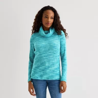 St. John's Bay Womens Cowl Neck Long Sleeve T-Shirt