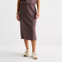 Stylus Womens Midi A-Line Skirt