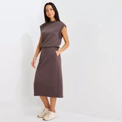 Stylus Womens Midi A-Line Skirt
