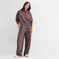 Stylus Womens Funnel Neck Long Sleeve Sweatshirt