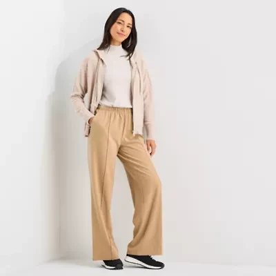 Stylus Womens Wide Leg Mid Rise Loose Fit Trouser