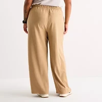 Stylus Womens Wide Leg Mid Rise Plus Trouser