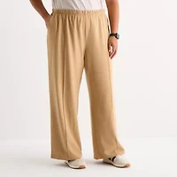 Stylus Womens Wide Leg Mid Rise Plus Trouser