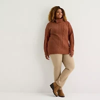 St. John's Bay Plus Womens Turtleneck Long Sleeve Pullover Sweater