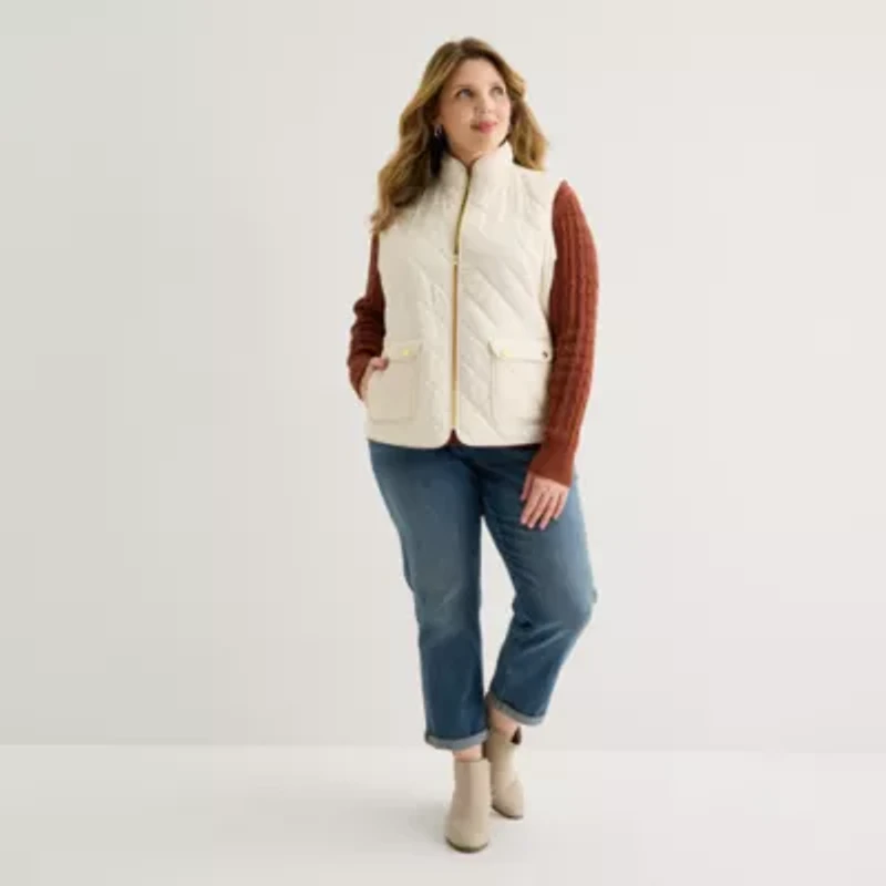 St. John's Bay Womens Plus Midweight Quilted Vest