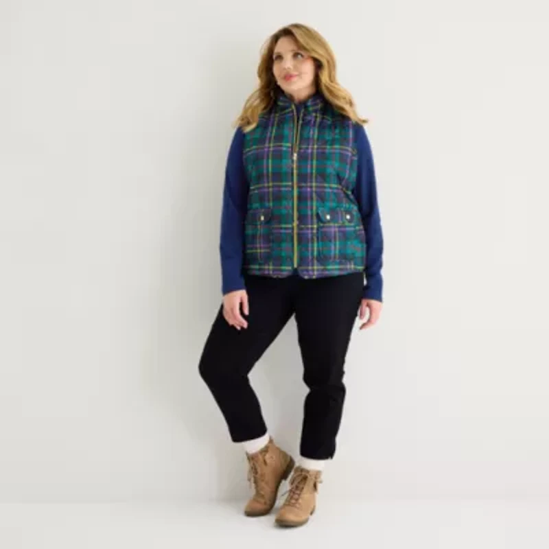 St. John's Bay Womens Plus Midweight Quilted Vest