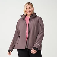 Free Country Womens Water Resistant Easy-on + Easy-off Lightweight Plus Softshell Jacket