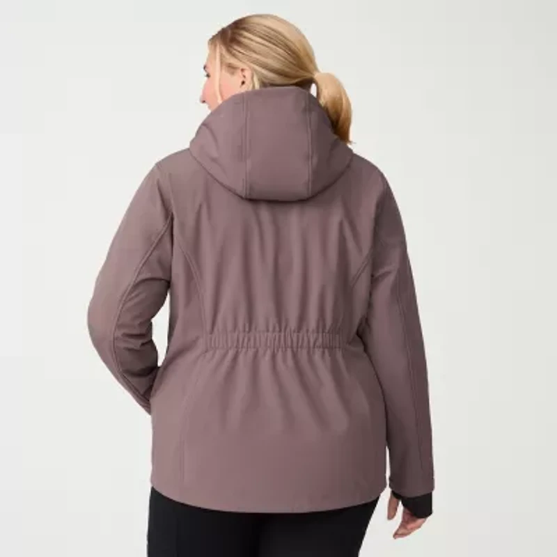 Free Country Womens Water Resistant Easy-on + Easy-off Lightweight Plus Softshell Jacket