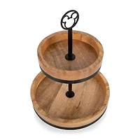 Picnic Time Wood Tiered Server