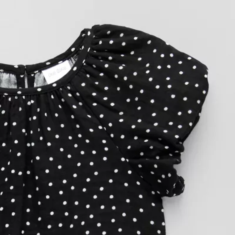 Okie Dokie Toddler & Little Girls Round Neck Short Sleeve Blouse