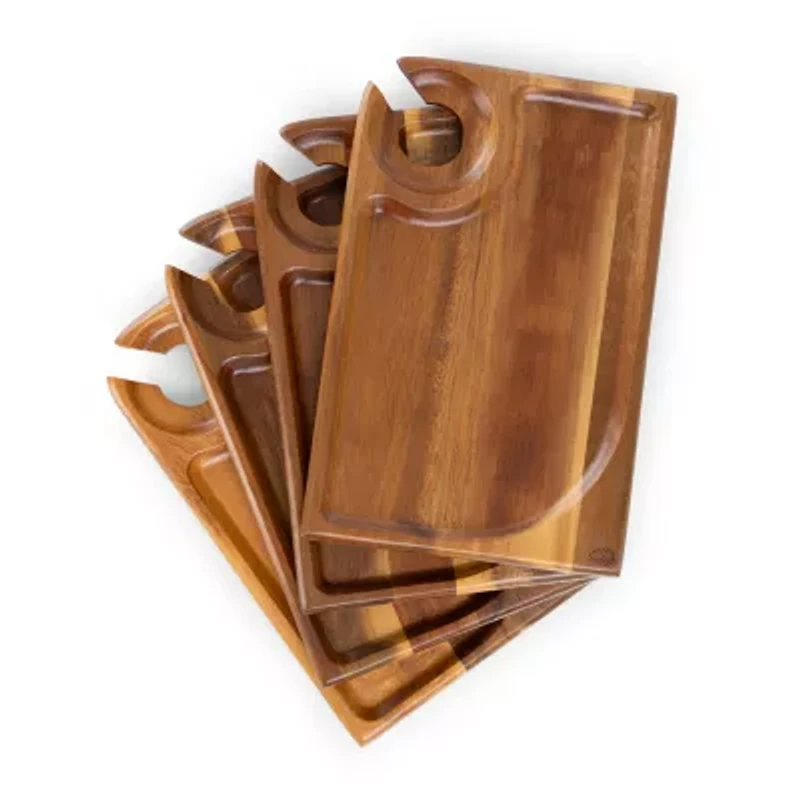 Picnic Time 4-pc. Wood Appetizer Plate