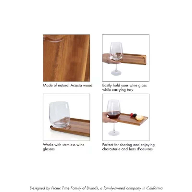 Picnic Time 4-pc. Wood Appetizer Plate