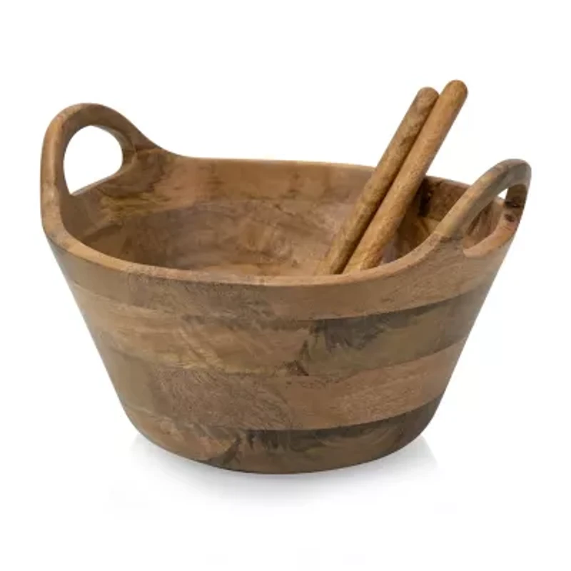 Picnic Time Wood Salad Bowl