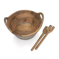 Picnic Time Wood Salad Bowl