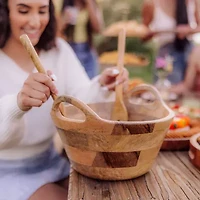 Picnic Time Wood Salad Bowl