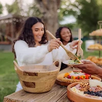Picnic Time Wood Salad Bowl