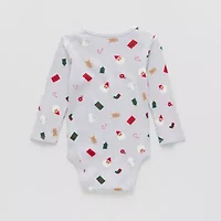 Okie Dokie Baby Boys Round Neck Long Sleeve Rib Bodysuit