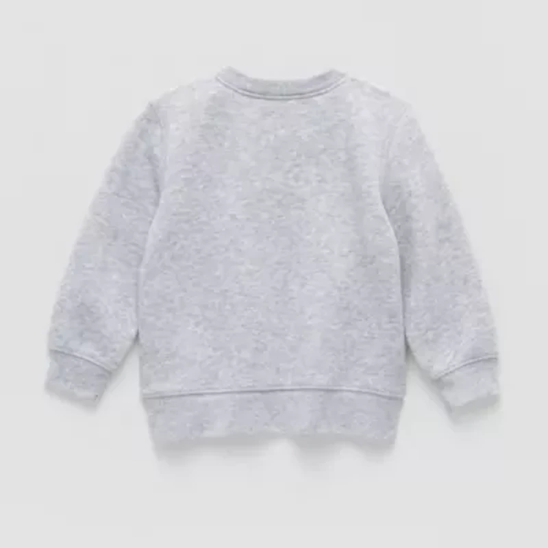 Okie Dokie Baby Boys Round Neck Fleece Long Sleeve Sweatshirt