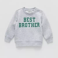Okie Dokie Baby Boys Round Neck Fleece Long Sleeve Sweatshirt