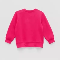 Okie Dokie Baby Girls Round Neck Fleece Long Sleeve Sweatshirt