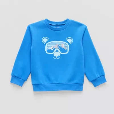 Okie Dokie Toddler & Little Boys Crew Neck Fleece Long Sleeve Sweatshirt