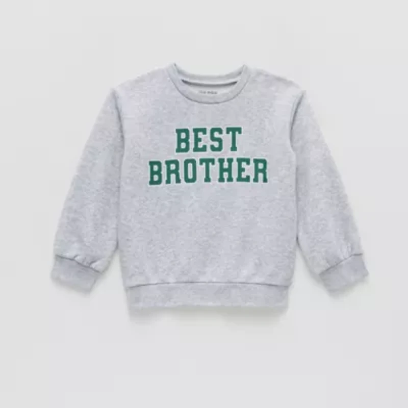 Okie Dokie Toddler & Little Boys Crew Neck Fleece Long Sleeve Sweatshirt