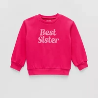 Okie Dokie Toddler & Little Girls Crew Neck Fleece Long Sleeve Sweatshirt