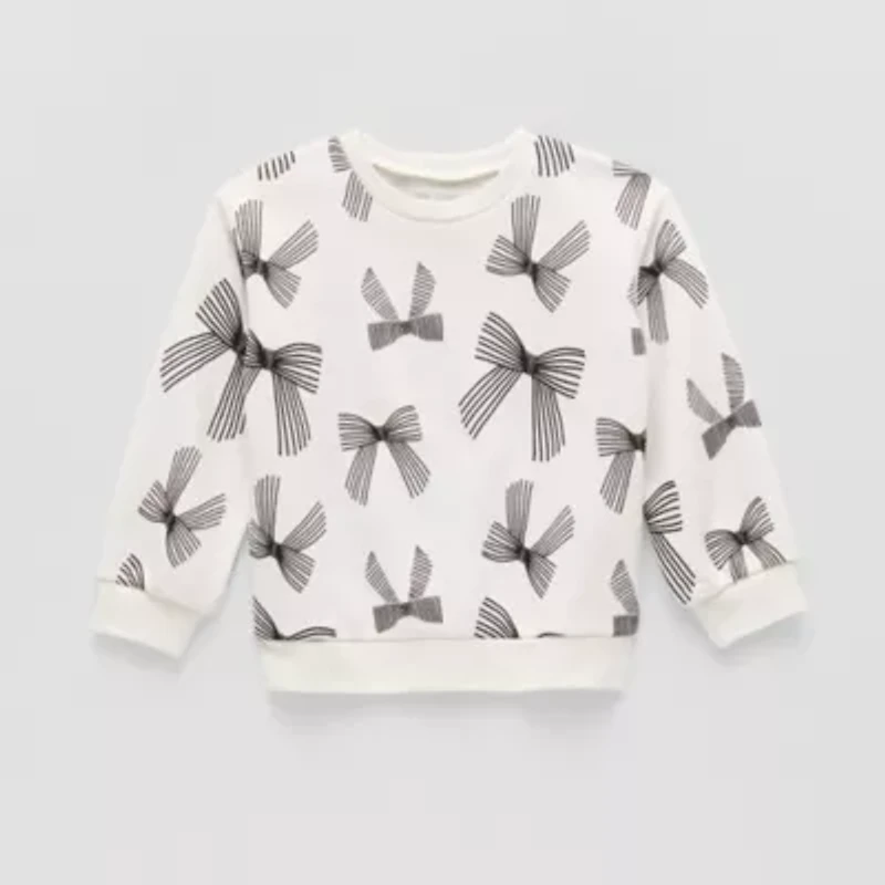 Okie Dokie Toddler & Little Girls Crew Neck Fleece Long Sleeve Sweatshirt