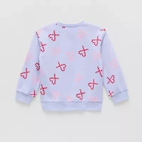 Okie Dokie Toddler & Little Girls Crew Neck Fleece Long Sleeve Sweatshirt
