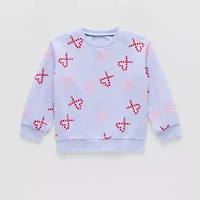 Okie Dokie Toddler & Little Girls Crew Neck Fleece Long Sleeve Sweatshirt