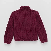Thereabouts Fleece Little & Big Kid Girls Long Sleeve Casual Quarter-Zip Pullover