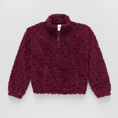 Thereabouts Fleece Little & Big Kid Girls Long Sleeve Casual Quarter-Zip Pullover