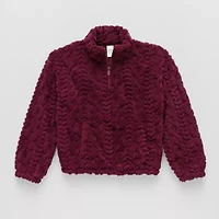 Thereabouts Fleece Little & Big Kid Girls Long Sleeve Casual Quarter-Zip Pullover