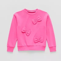 Thereabouts Little Girls Round Neck Long Sleeve Sweatshirt