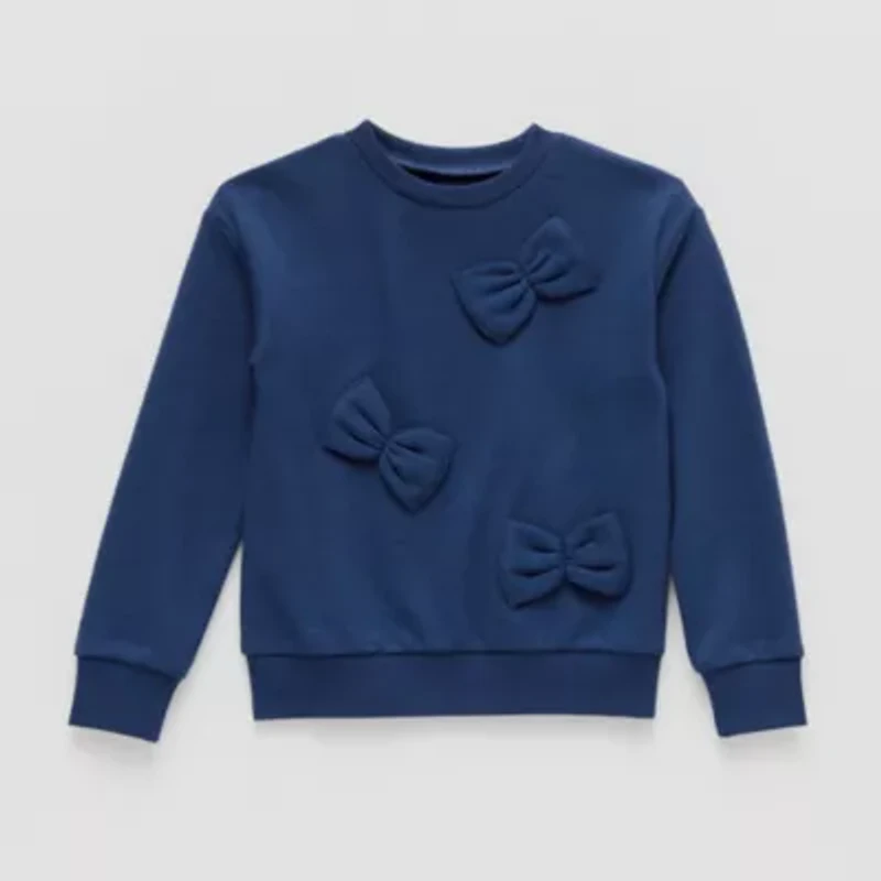 Thereabouts Little Girls Round Neck Long Sleeve Sweatshirt