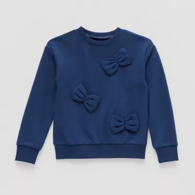 Thereabouts Little Girls Round Neck Long Sleeve Sweatshirt